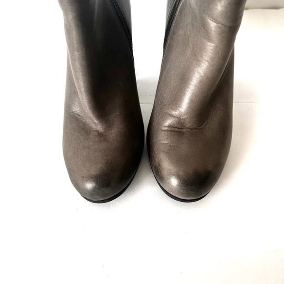 KORK-EASE Boots Womens Gray Lena Western Heel Distressed Leather Ankle Bootie - Picture 2 of 9